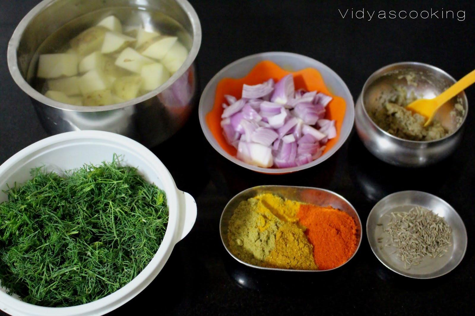 Rustic Southindian Style Dill Leaves and Potato Curry Recipe (Urulai