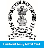 Territorial Army Admit Card 