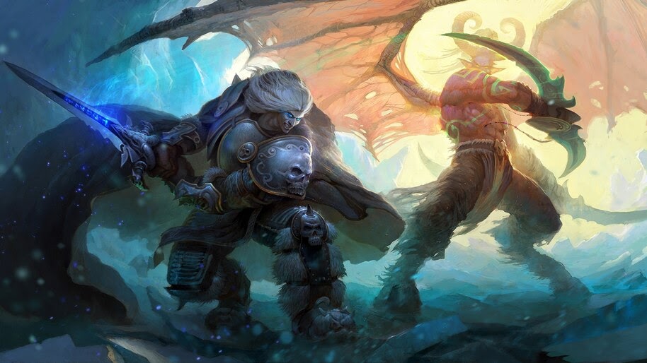 Lich King vs Illidan Stormrage, WoW, 4K, #4.426 Wallpaper