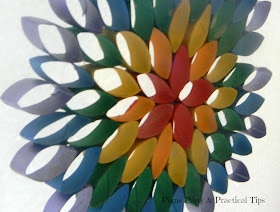 Side view of the hanging rainbow flower 
