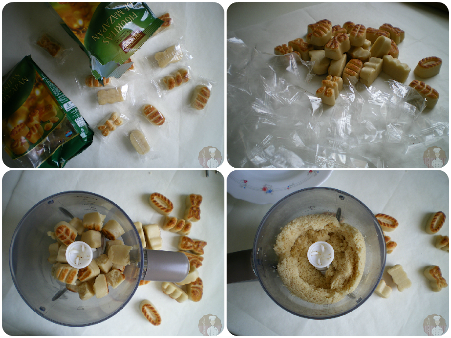 Intento fallido utilizando figuritas de mazapán