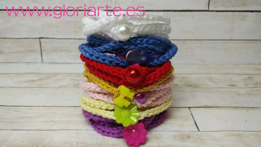 pulseras variadas de crochet