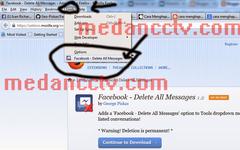 Mozilla Facebook delete all messages. Facebook all message delete Extensions.