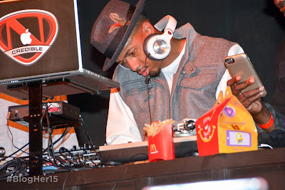 Nick Cannon takes the turntables during #McDBlogHer #BlogHer15  McDonalds Closing Party at BlogHer 2015