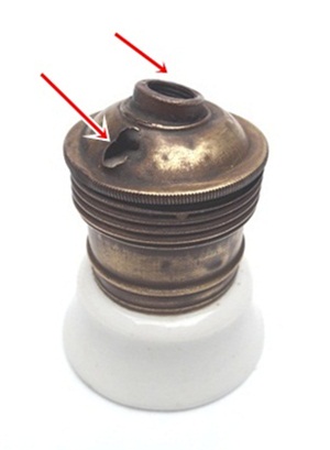 STUDIO ANTIQUE: ANTIQUE BRASS LAMP SOCKETS / FITTING / FITTING PORSELIN ...