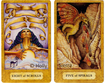 Chrysalis Tarot Eight of Scrolls Five of Spirals Brooks  Sierra