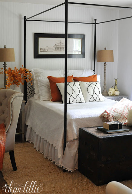 Bedroom decorated for fall from Dear Lillie  || Friday Favorites at www.andersonandgrant.com