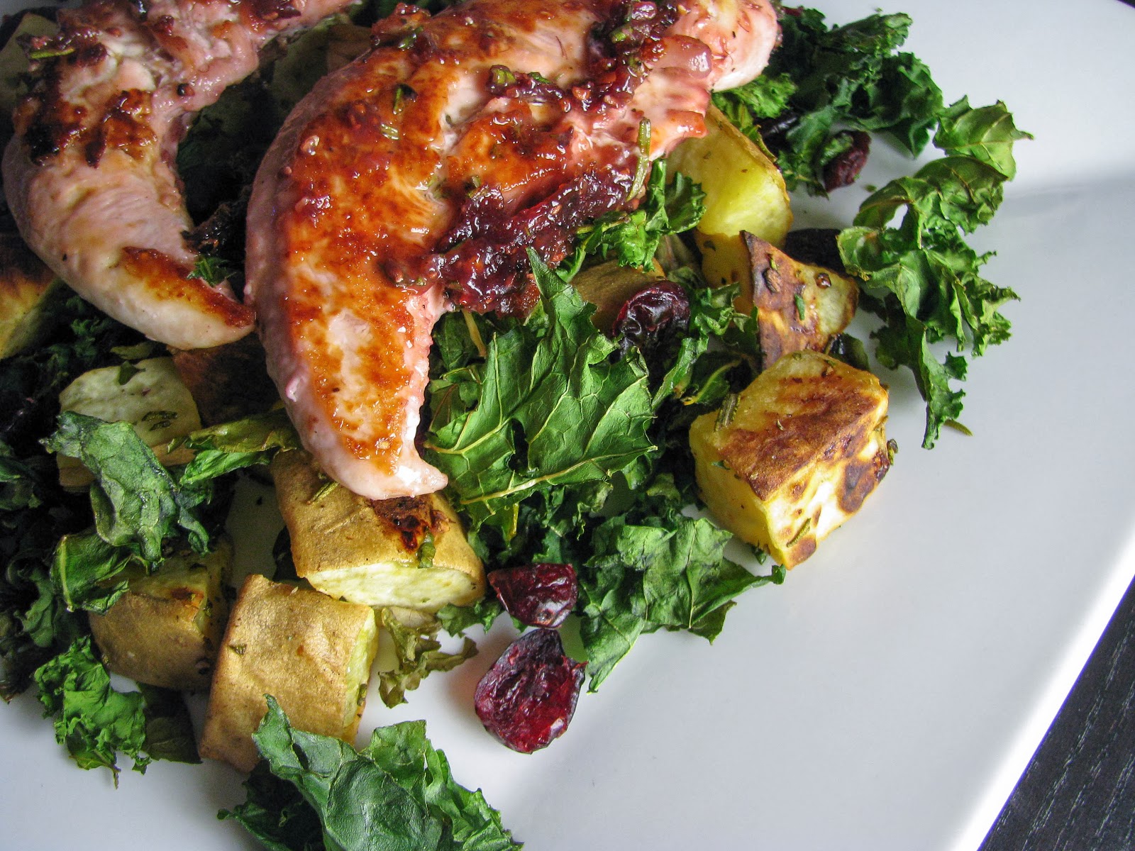 two foodies & a pup Rosemary Roasted Sweet Potato & Kale Salad w