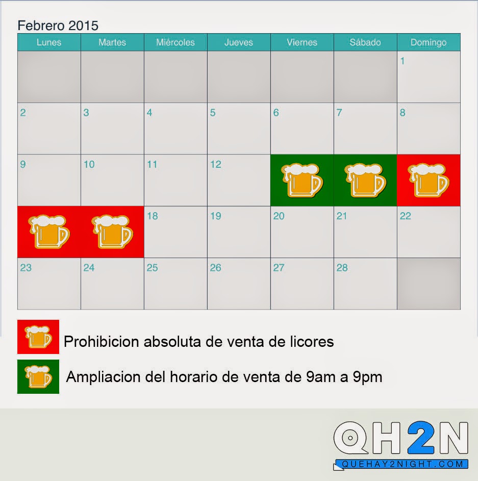 ley seca carnavales 2015 calendario horarios de venta licores alcohol margarita caracas discotecas