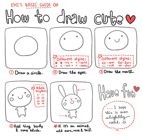 I love Kawaii: How to draw cute ヾ(≧∪≦*)ノ〃