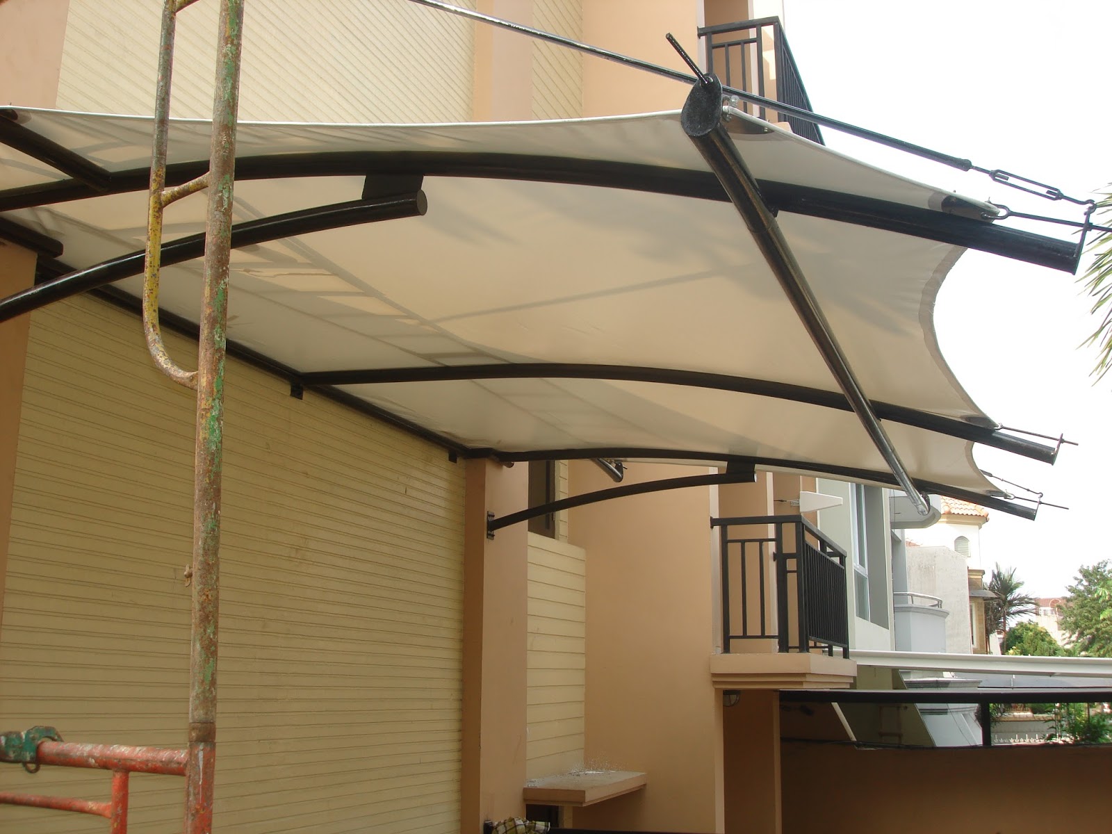 Jasa tukang pasang Awning kain & ganti Daun CANOPY kain Jasa Tenda