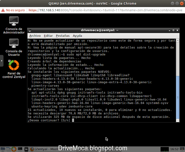 Comienza la descarga e instalacion de actualizaciones de Zentyal Comienza la descarga e instalacion de actualizaciones de Zentyal