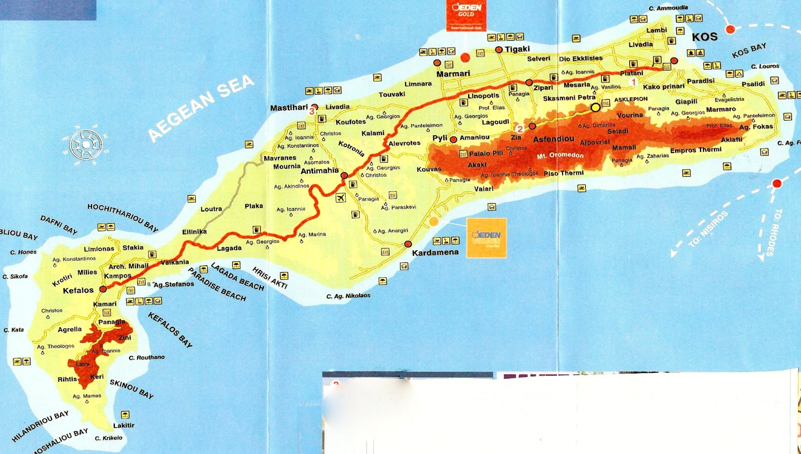 Остров кос Греция на карте