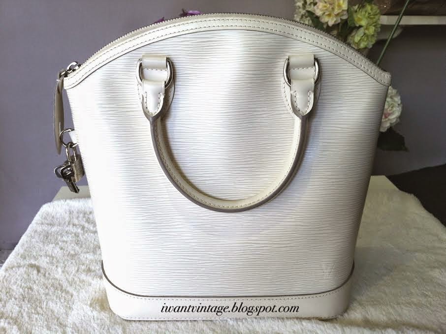 I Want Vintage | Vintage Designer Handbags: Louis Vuitton White Epi Leather Lockit Bag
