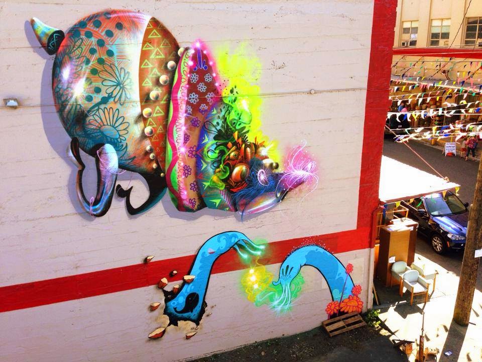 Nosego recently spent some time in Portland, Oregon where he was invited to paint for the Forest For The Trees project.
