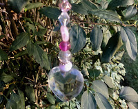 Pink Crystal Heart Ornament for Homes or Gardens