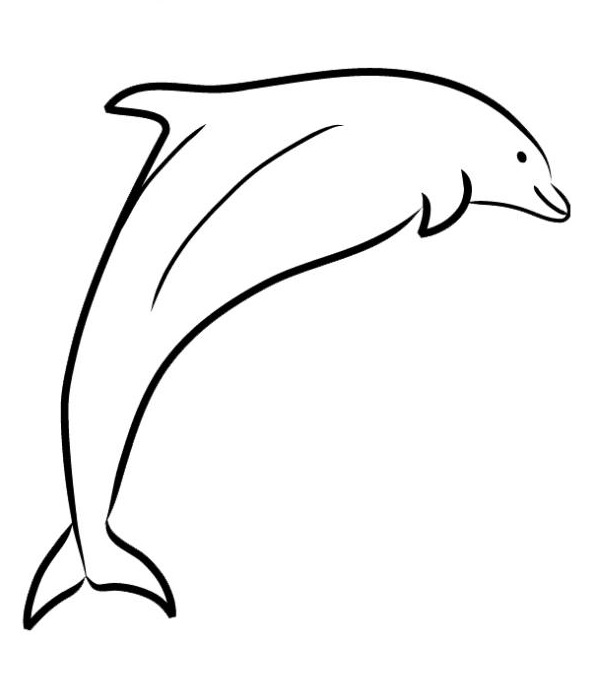 Рисунок дельфин контур