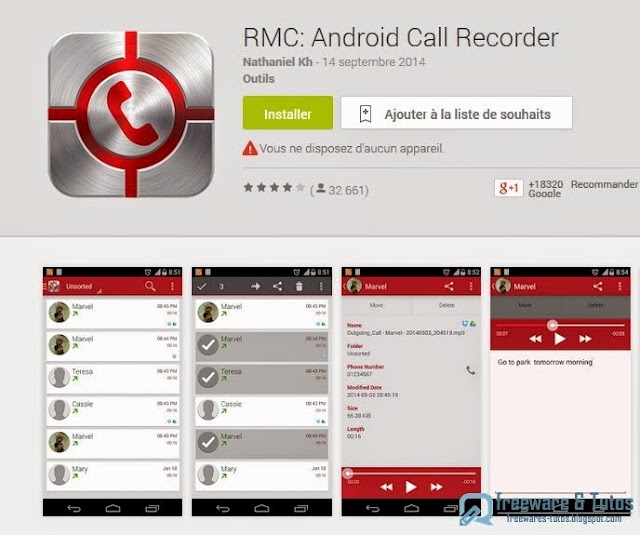 RMC - Record My Call : une application Android pour enregistrer vos conversations téléphoniques