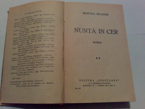 nunta in cer mircea eliade