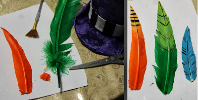 Making the feathers for Moxxi's hat