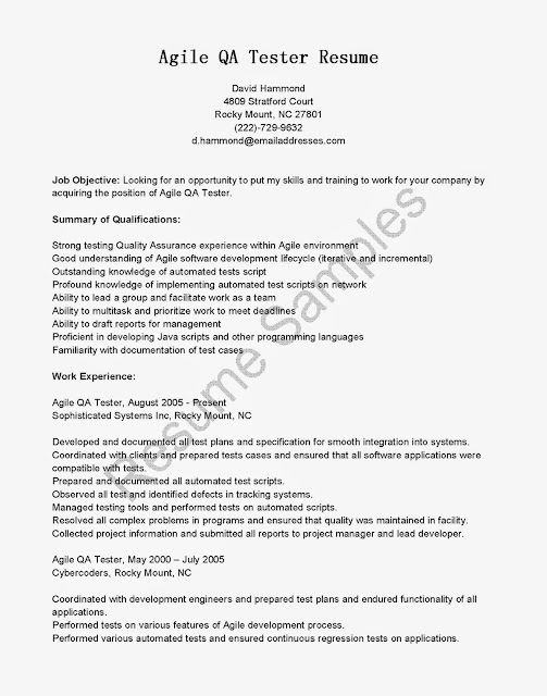 software quality assurance resumes