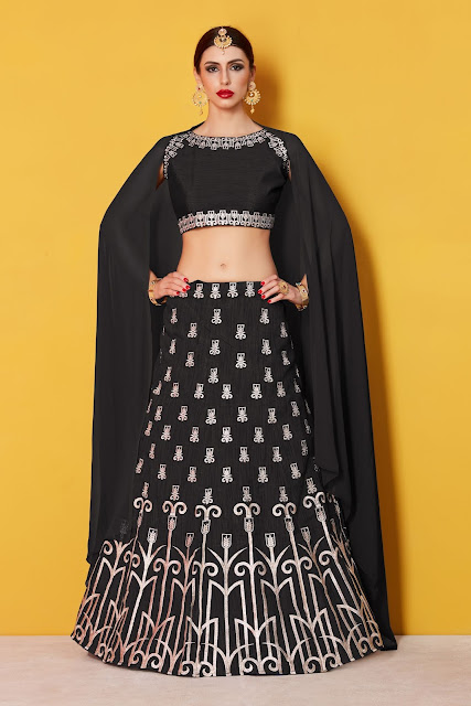 Latest Black Color Lehenga Choli Designs for Weddings