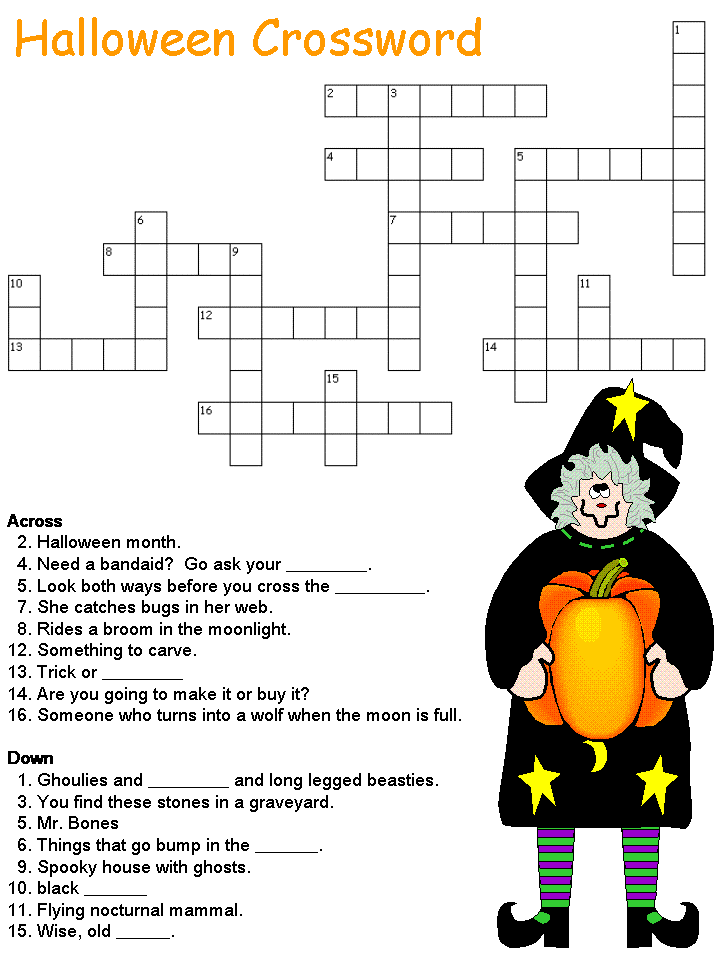All Things Woozworld Happy Halloween gift Crossword Puzzle get Beex 