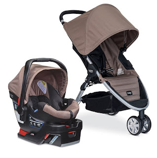 Britax B-Agile 35 Travel System, SANDSTONE, with B-Agile stroller, B-safe 35 infant seat & base