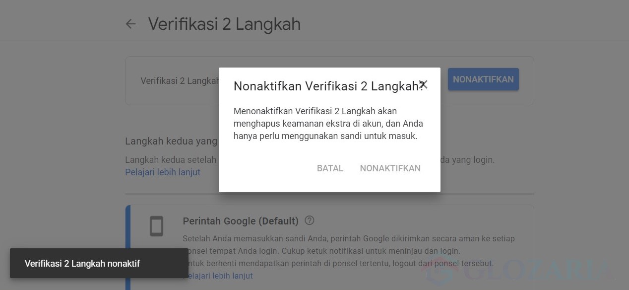 Cara Aktifkan Verifikasi 2 Langkah Akun Google Gmail Glozaria