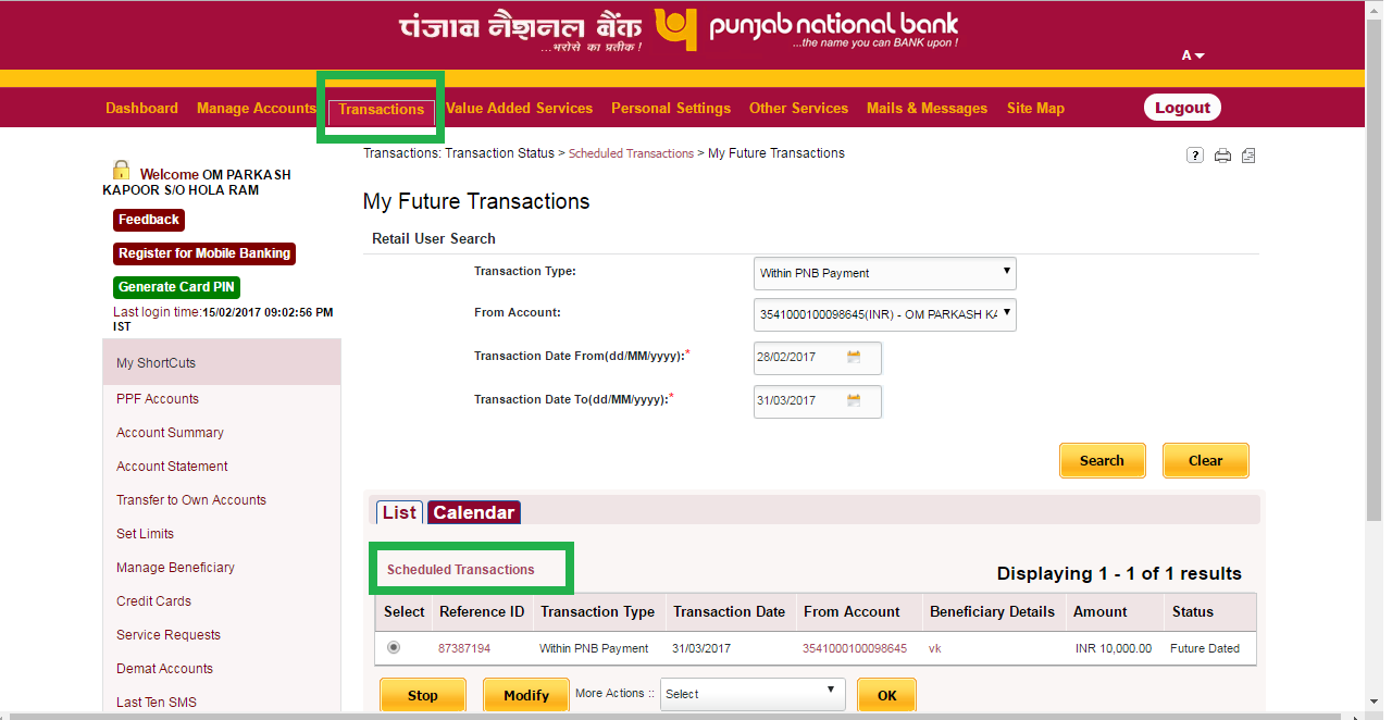 How to Scheduled Transfer from One Bank to Other with Net Banking Account Accounting Education