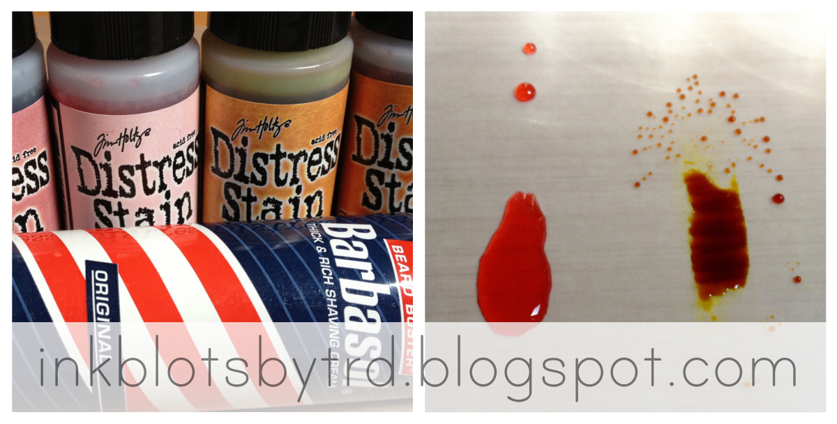 Ink Blots by TRD Distress Stain/Shaving Cream Tutorial {Marbled Cardstock}
