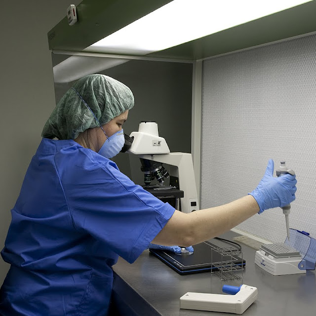 Trabajando en el laboratorio de la Clínica BcnIVF