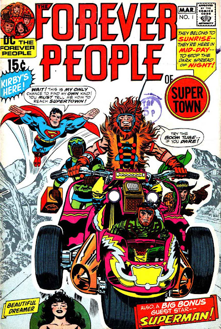 Forever People v1 #1 dc 1970s bronze age comic book cover art by Jack Kirby Forever People v1 #1 dc 1970s bronze age comic book cover art by Jack Kirby