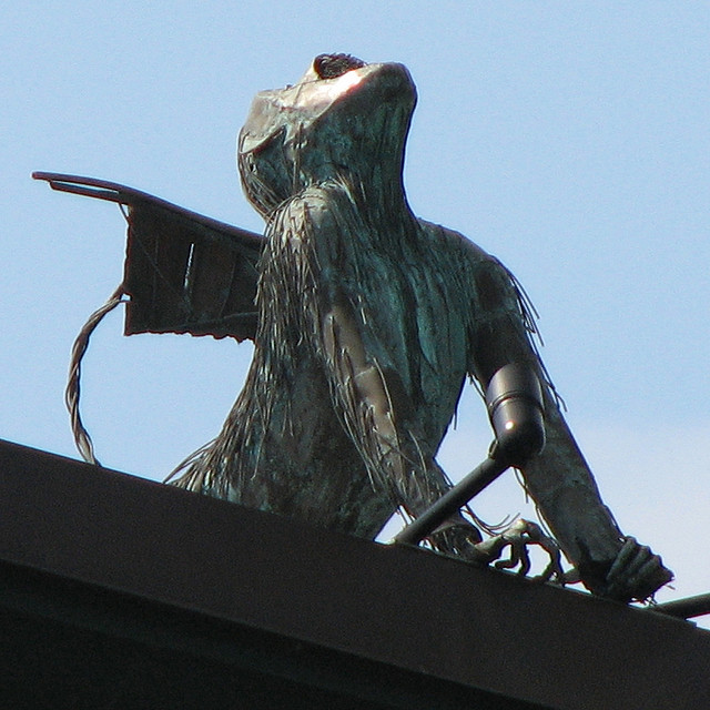 Flying winged monkey sculpture burlington vermont