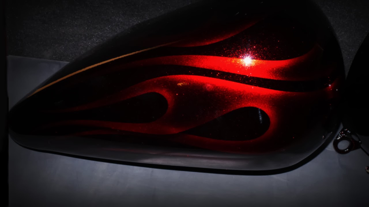 Online Motorcycle Paint Shop Metallic black base with brandywine candy