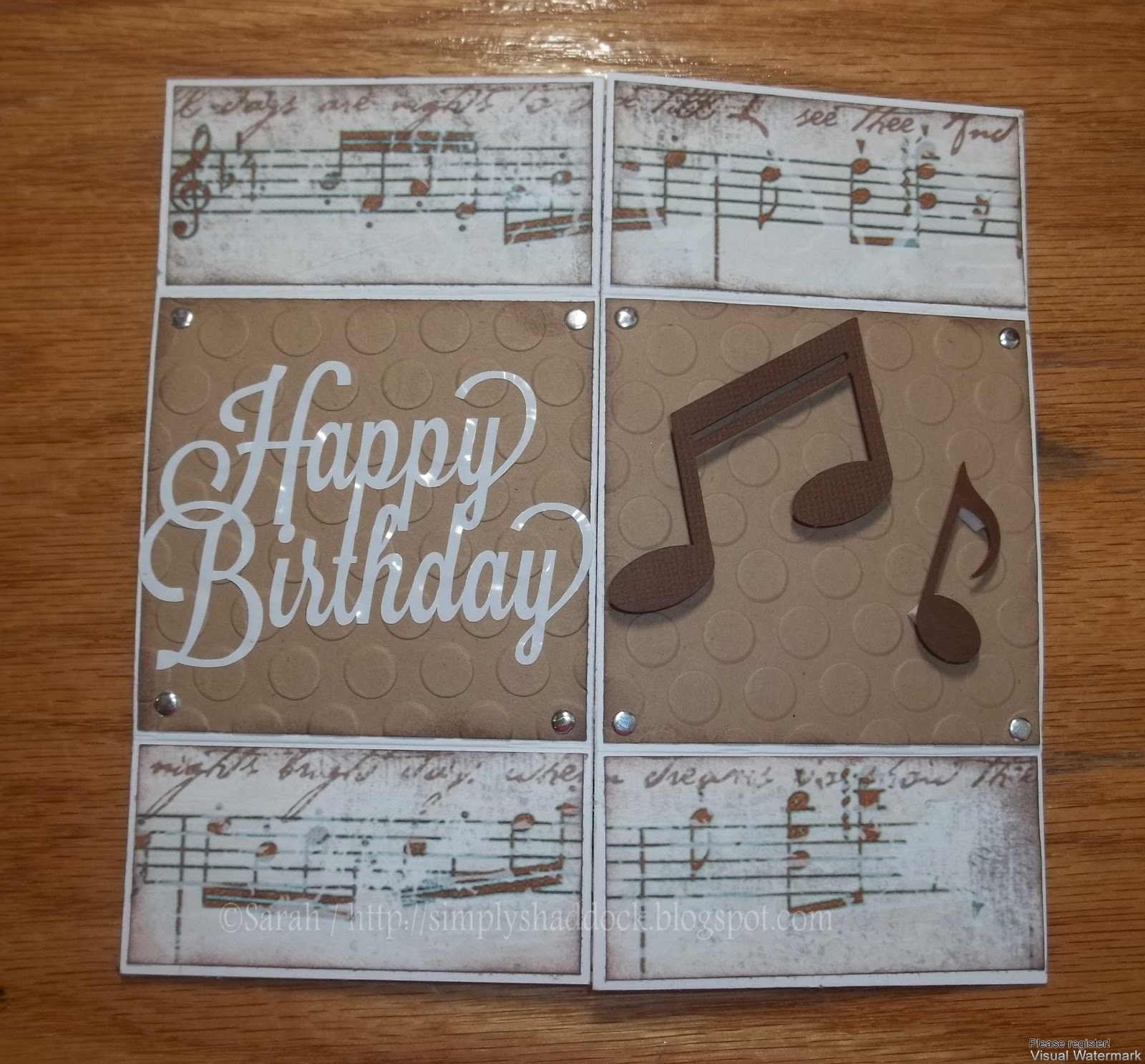 Simply By Sarah Saxophone Happy Birthday Neverending Card