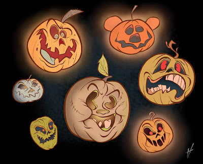Halloween pumpkins cartoon
