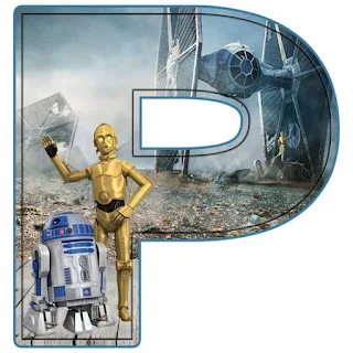 C3PO and R2D2 Letters. Letras de Star Wars.