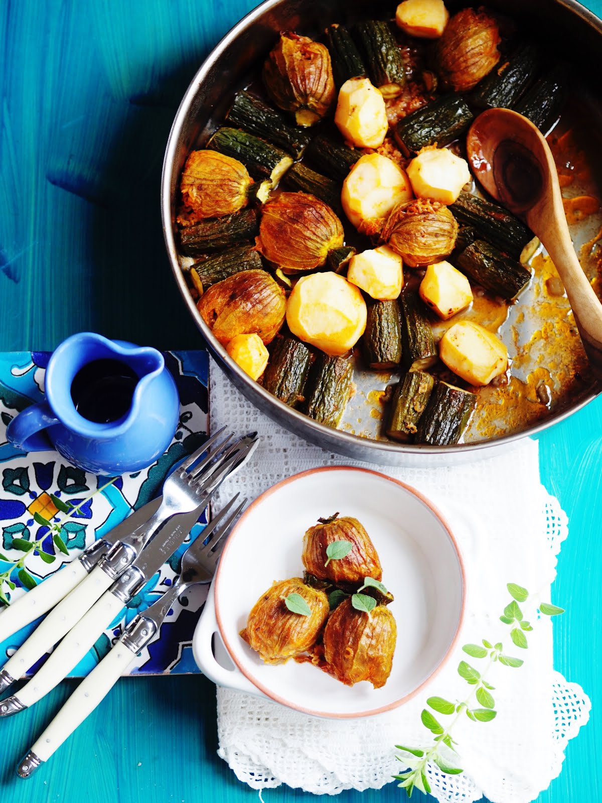 Stuffed zucchini blossoms the baked method (Κολοκυθοανθοι γεμιστοι)