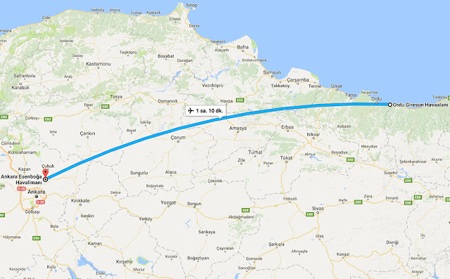 Ordu'dan Ankara'ya uçak bileti