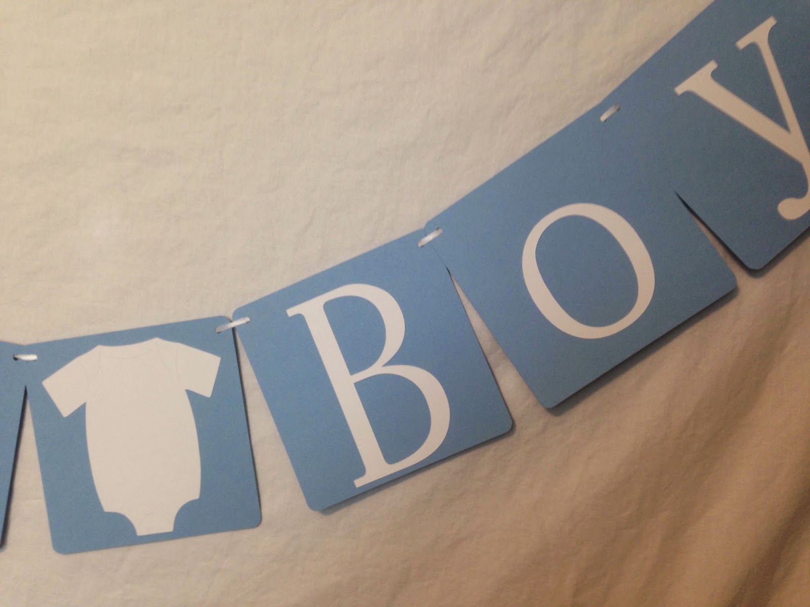Paper Parties Niagara It's a boy! Blue and White Baby Shower Banner