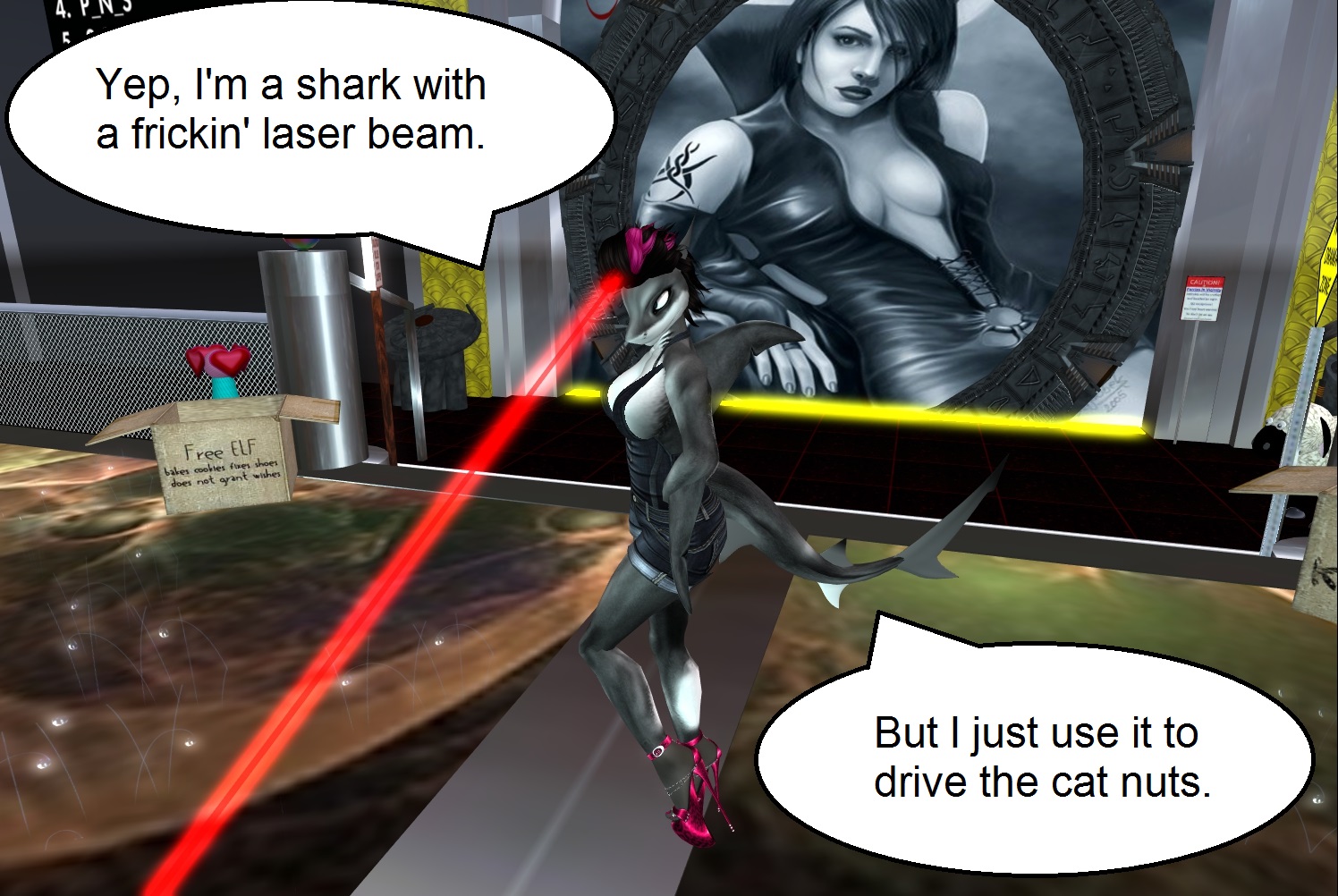 second life newser cartoon of the day sharks with lasers