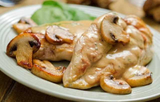 Parmesan Chicken with Mushroom Wine Sauce , 8 smart points , weight watchers recipes