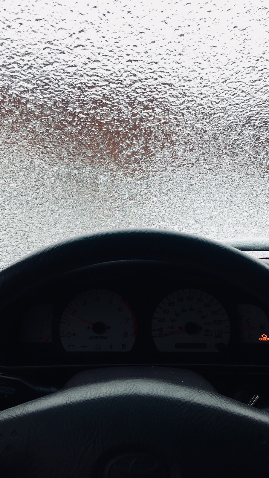 iced windshield