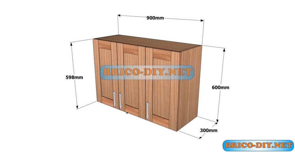 Planos detallados para hacer un mueble alto de cocina de madera cedro