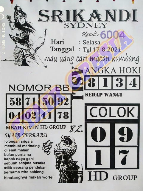 Syair Sdy 17 Agustus 2021 Kode Syair Sgp Syair Hk Syair Sydney 2021