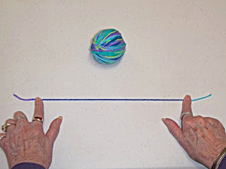 A length of one color from a variegated skein