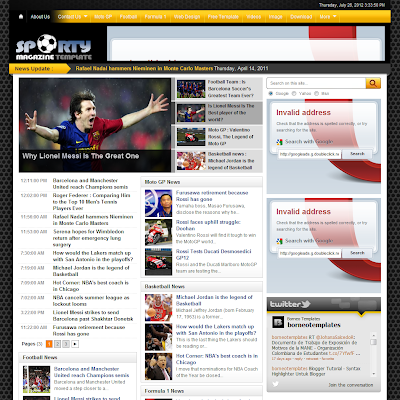 sporty magazine football blogger template