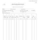 Travelling Allowance Journal Form