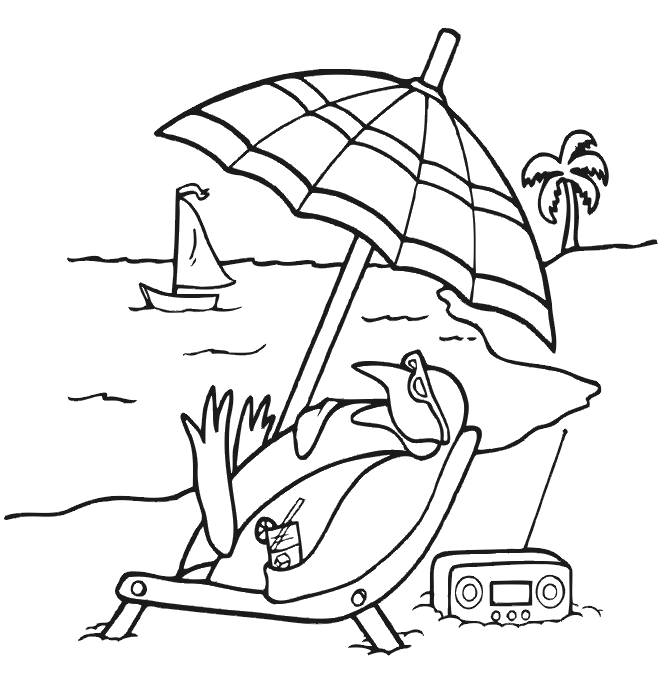 Fun Beach Together Coloring Pages